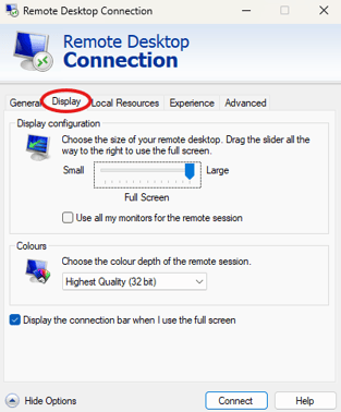 RDPDisplayTab