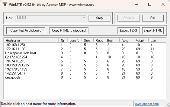 WinMTR